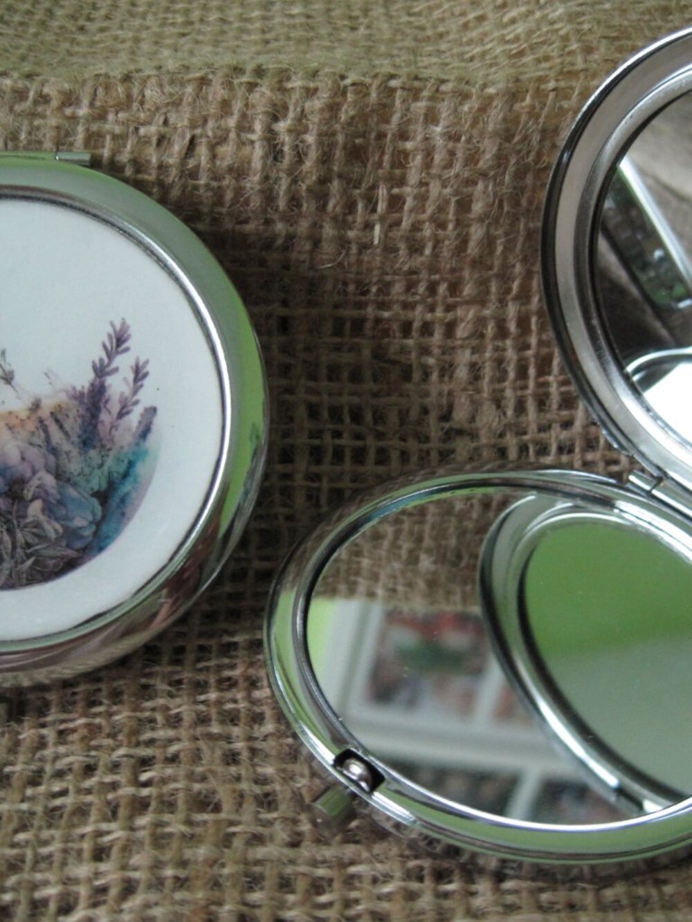 Lavender Themed Compact/Pocket Mirror